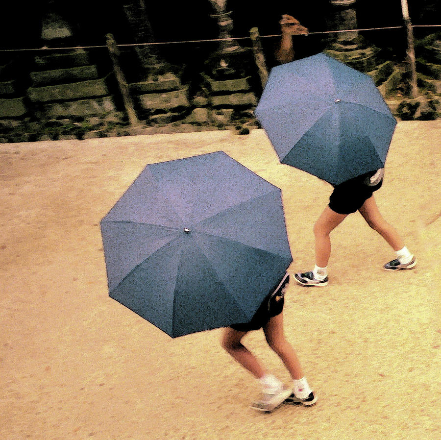 Two Blue Umbrellas Photograph by Wayne King
