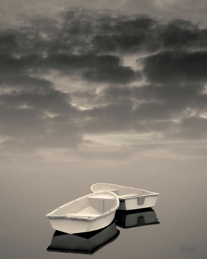 Two Boats and Clouds Toned Photograph by David Gordon