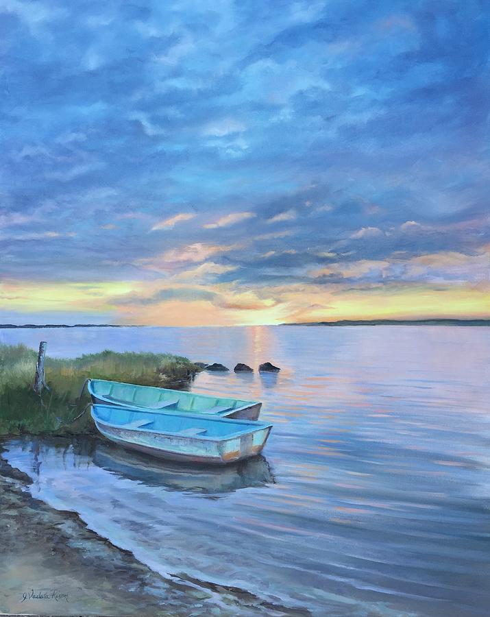 Two Boats Painting by Judy Rixom