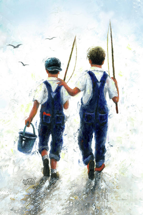 Two Boys Going Fishing by Vickie Wade