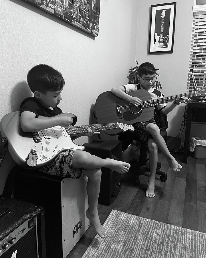 Two Boys With Guitars Photograph by John Black