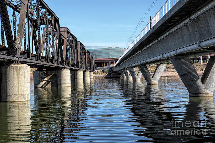 Tempe Photograph - Two Bridges in Tempe by Elisabeth Lucas