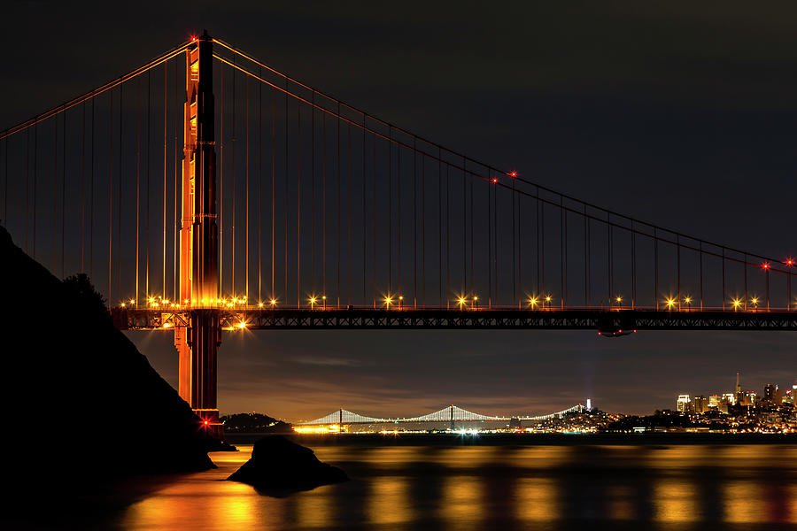 Two Bridges in the Pre-Dawn Light Photograph by Rick Pisio