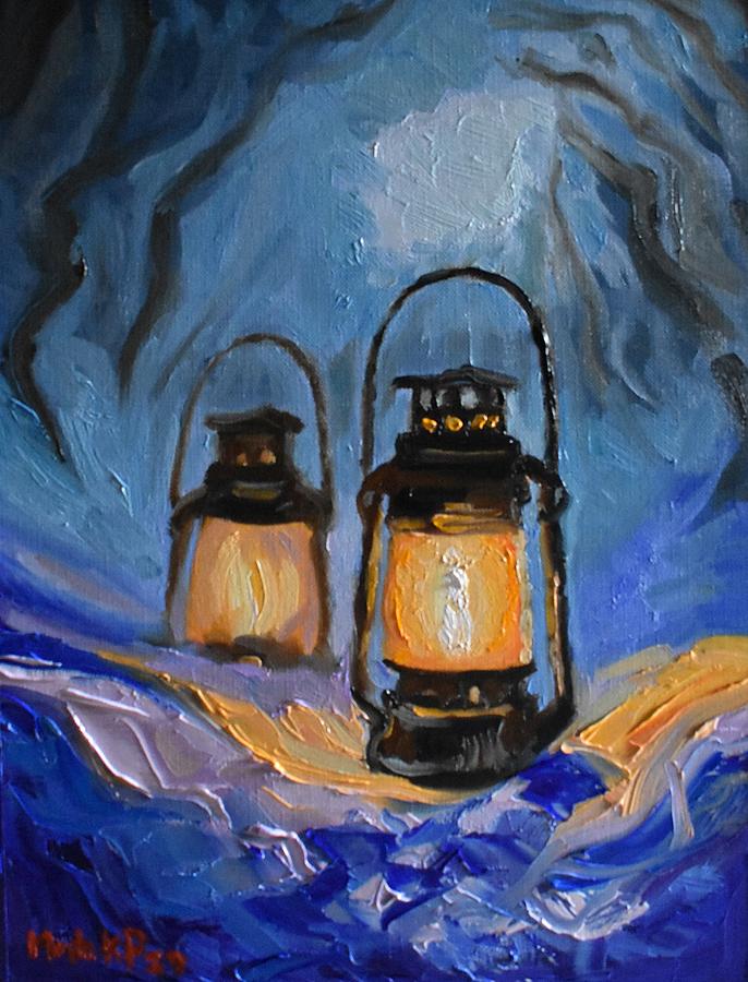 Two Burning Lanterns Painting