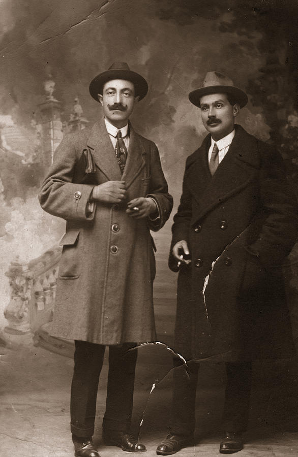 Two Businessmen in 1917.Sepia Toned. Photograph by Lisa-Blue