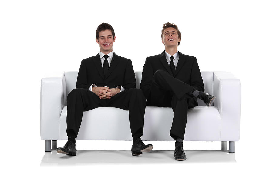 Two businessmen sitting on a couch Photograph by 4x6