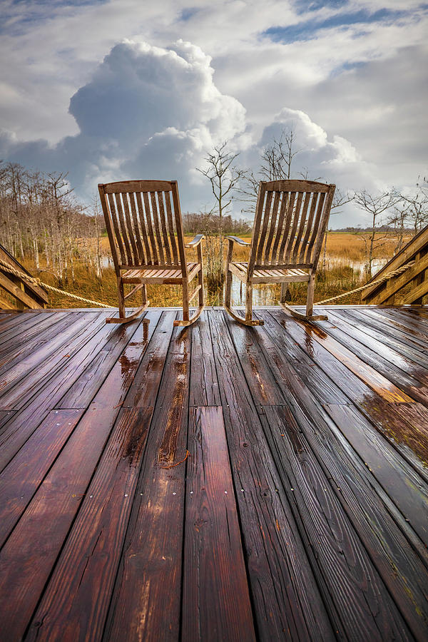Two Chairs after the Rain Photograph by Debra and Dave Vanderlaan