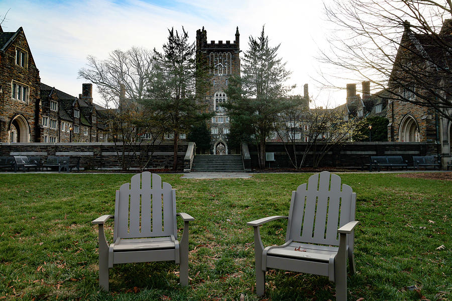 Two chairs at Duke University Photograph by Eldon McGraw