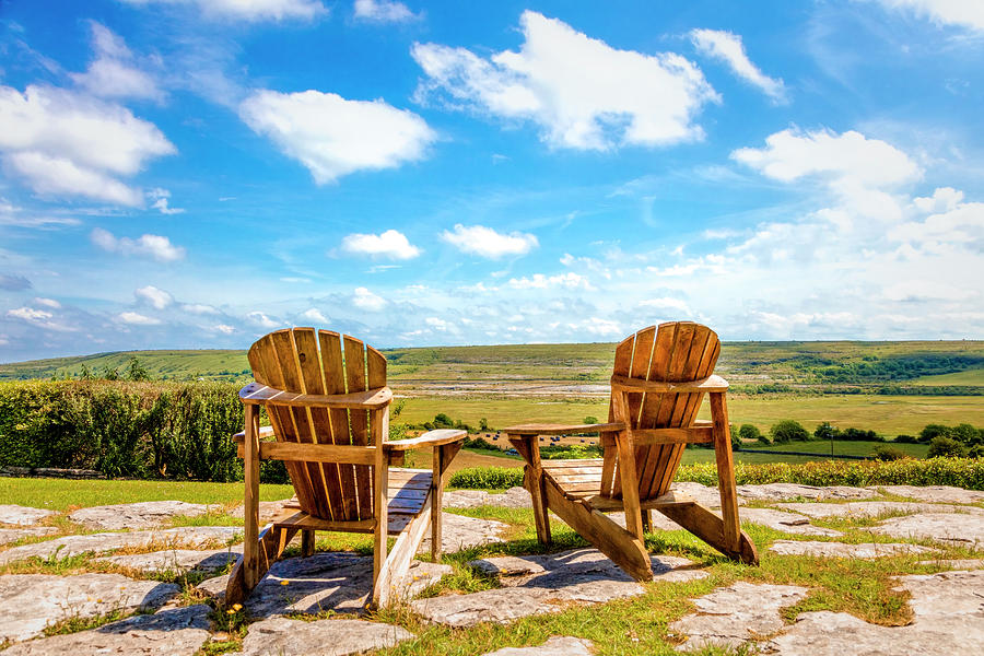 Two Chairs Under a Blue Sky Photograph by Debra and Dave Vanderlaan Two Chairs Under a Blue Sky Photograph by Debra and Dave Vanderlaan