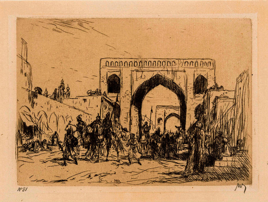 Two City Gates In Hyderabad, Marius Bauer, 1899 Painting