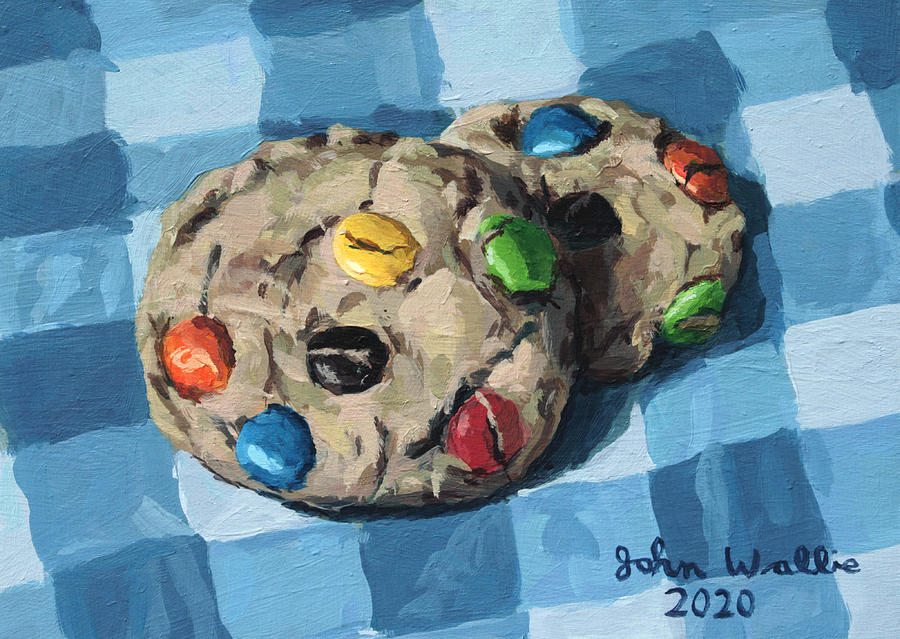 Cookie Painting - Two Cookies by John Wallie