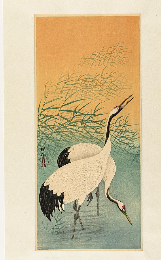 Two Cranes, Ohara Koson, 1925 - 1936 Painting by Artistic Rifki - Fine ...