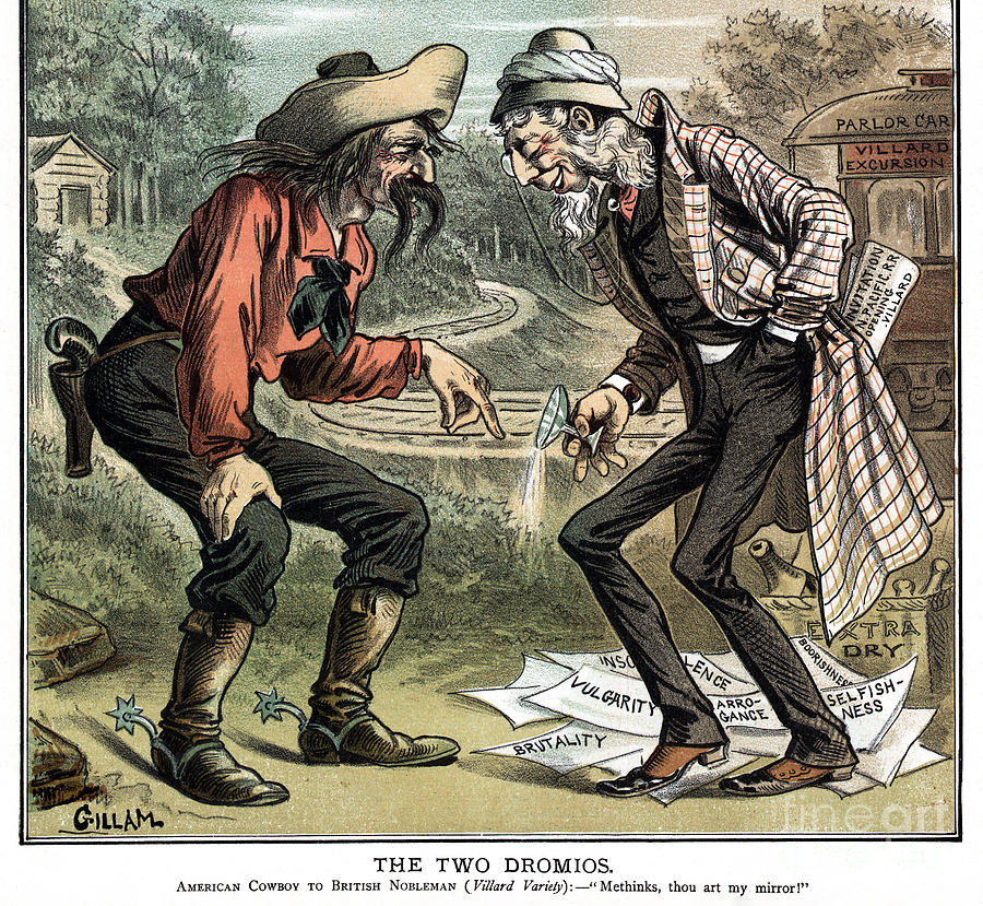 Two Dromios Cartoon, 1883 Drawing by Bernhard Gillam
