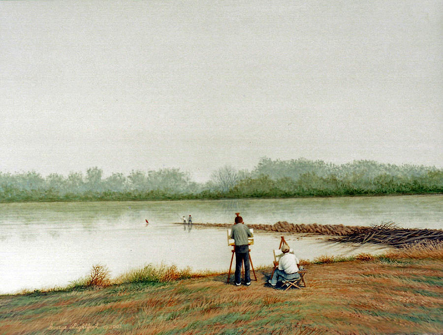 Two En Plein Air Painters Painting by George Lightfoot