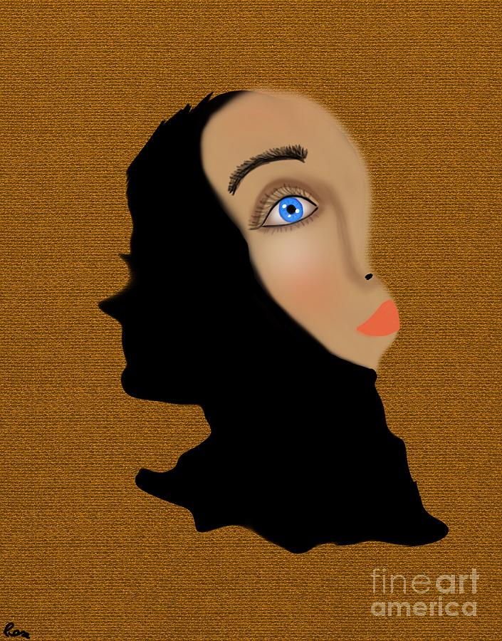 Two faces of a woman  Digital Art by Elaine Hayward