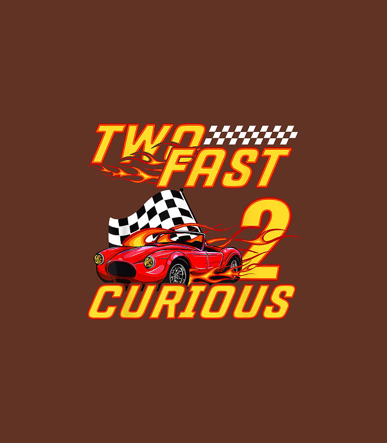 Two Fast 2 Curious 2Nd Birthday Decoration Party Boy Toddler Digital ...