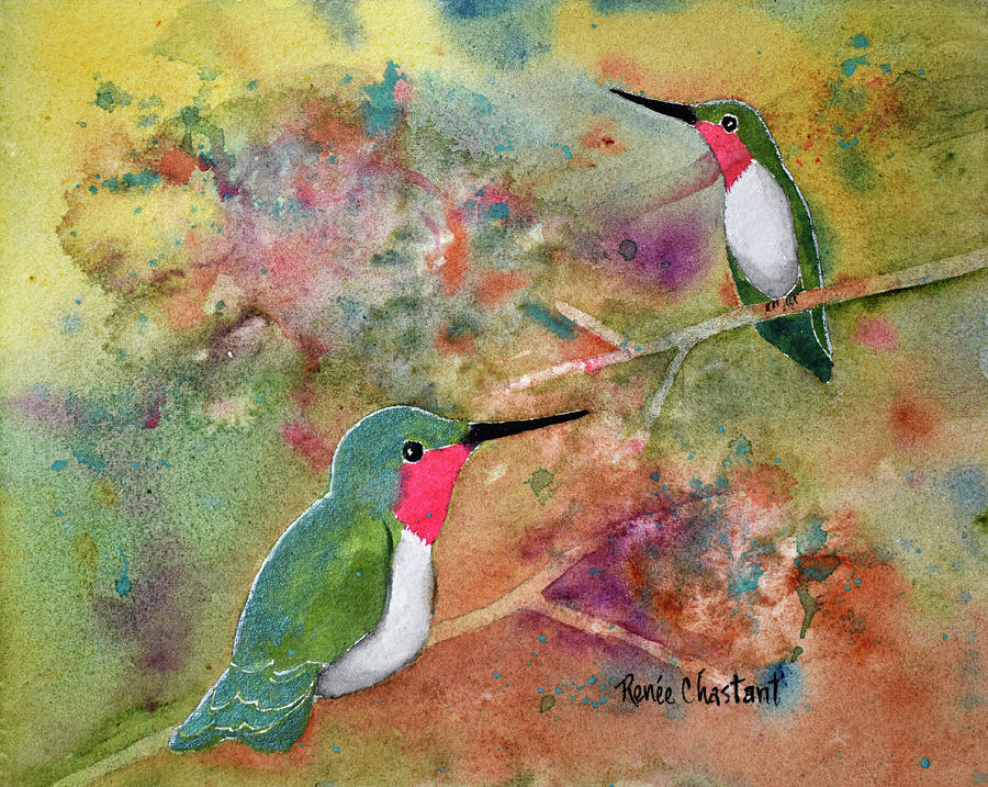 Hummingbird Painting - Two-Fer by Renee Chastant