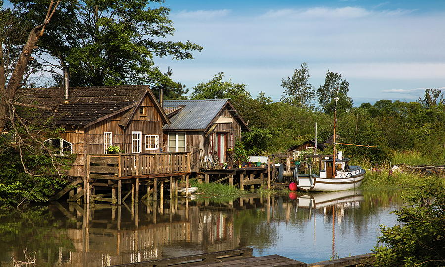 Two Fishermens Houses in the Slough Photograph by Alex Lyubar