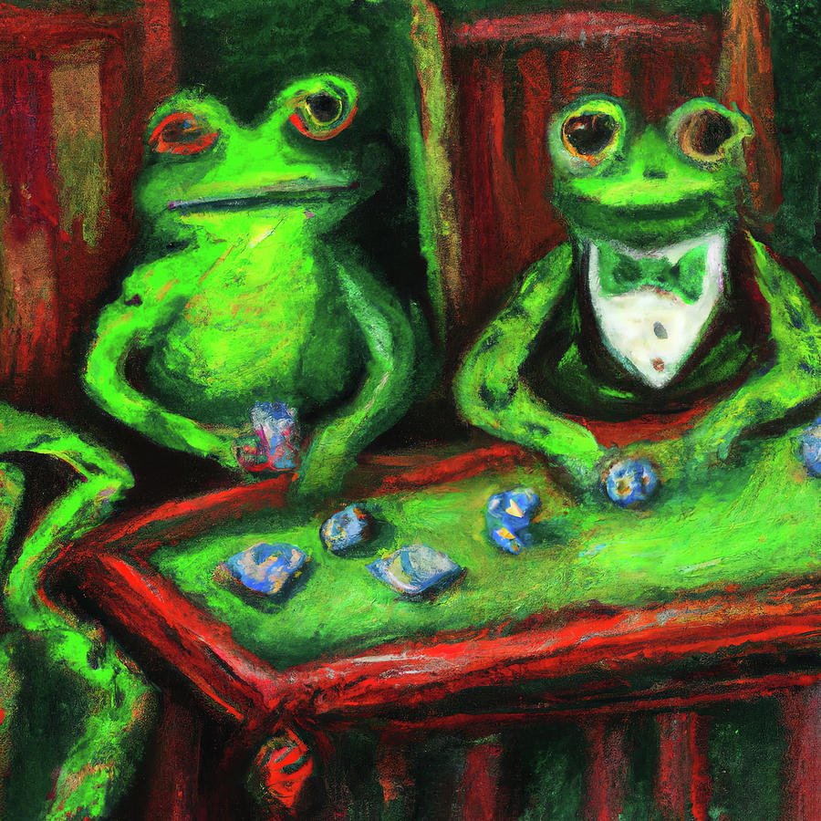 Two Frog Games  Digital Art by Cathy Anderson
