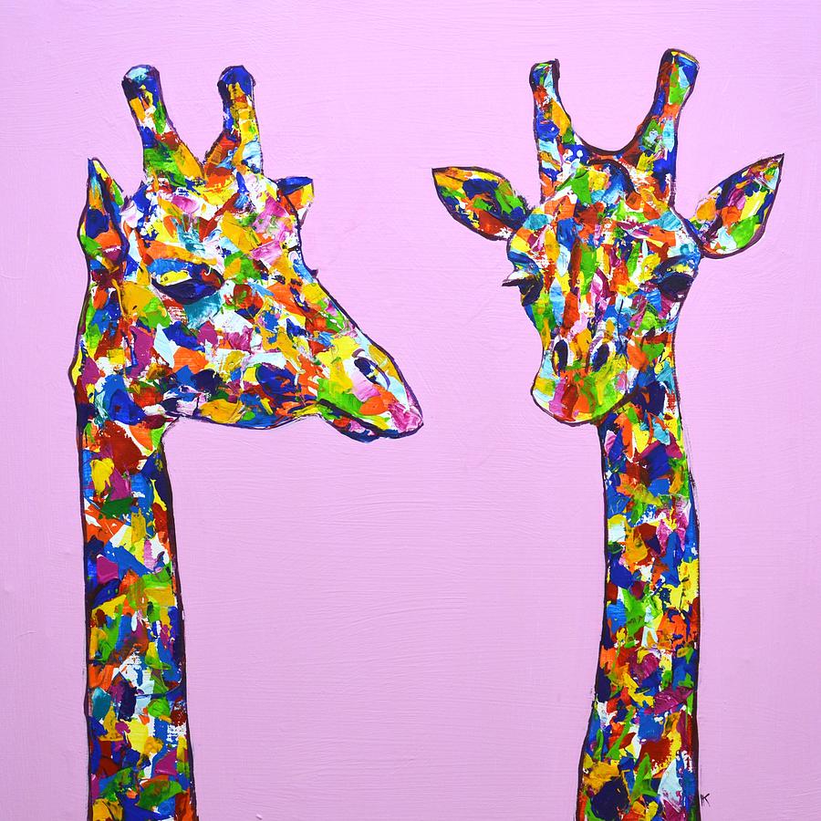 Two giraffes. Painting by Iryna Kastsova