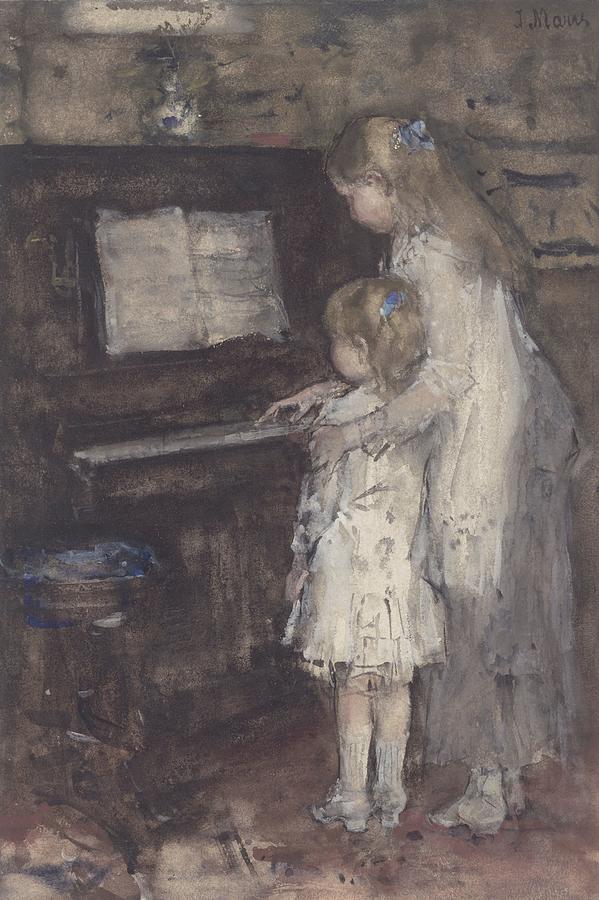 Two Girls at the Piano Painting by Artistic Panda - Fine Art America