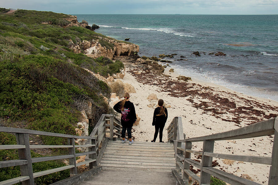 Two Girls, Burns Beach, Western Australia Photograph by Elaine Teague