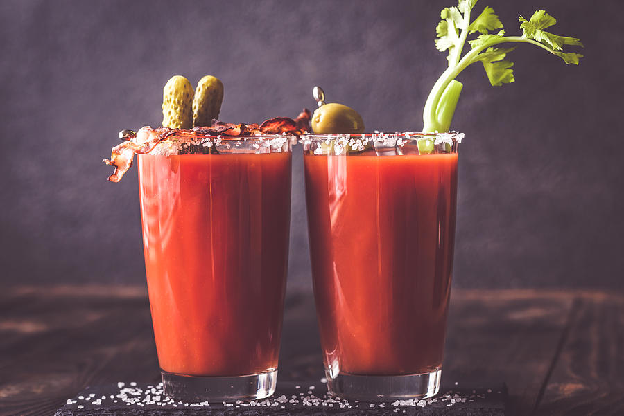 Two glasses of Bloody Mary Photograph by AlexPro9500