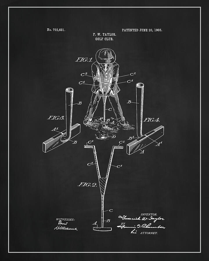 Two-handed golf putter Patent Drawing Digital Art by Dale Kincaid Two-handed golf putter Patent Drawing Digital Art by Dale Kincaid