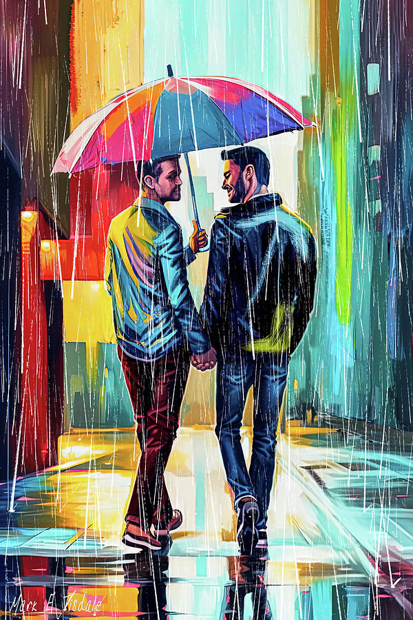 Two Hearts As One - A Colorful Portrait Digital Art by Mark Tisdale