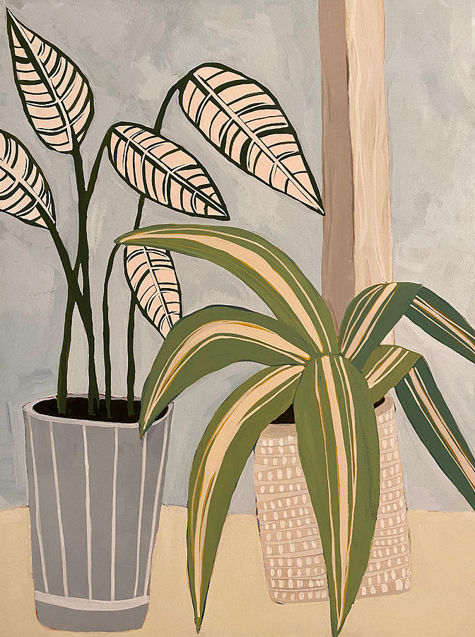 Two Houseplants Painting by Robin Luther - Fine Art America