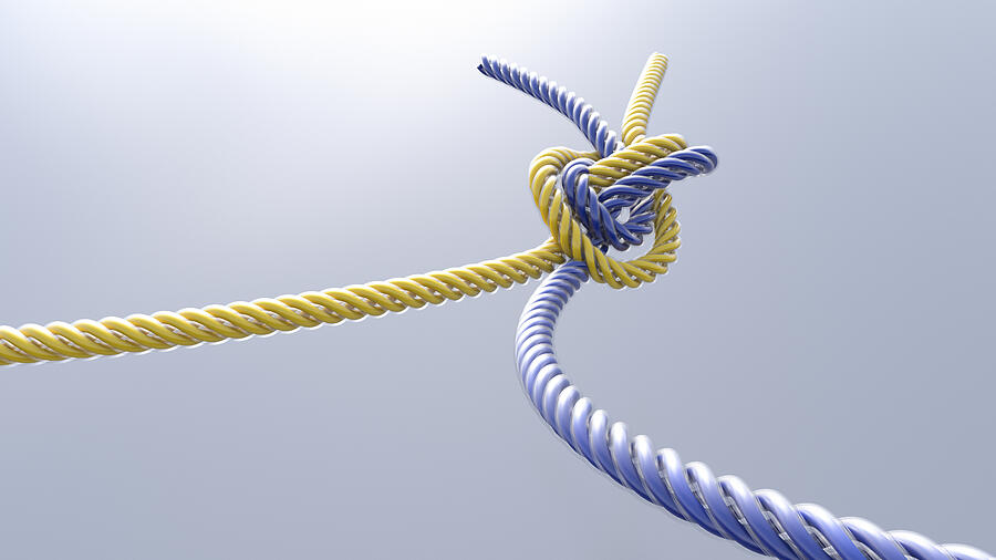 Two knotted cords, 3D Rendering Drawing by Westend61