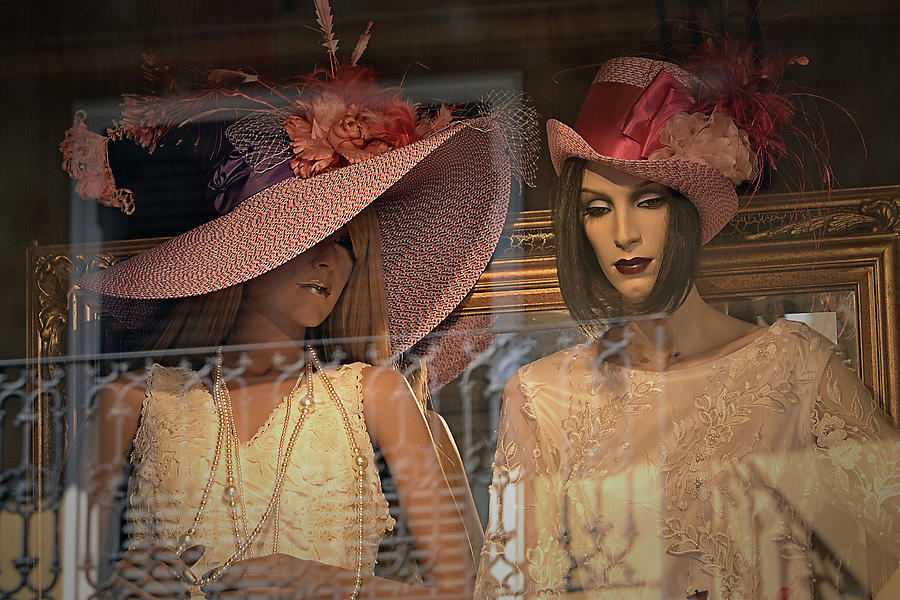 Two Ladies in Pink Hats Photograph by Nadalyn Larsen