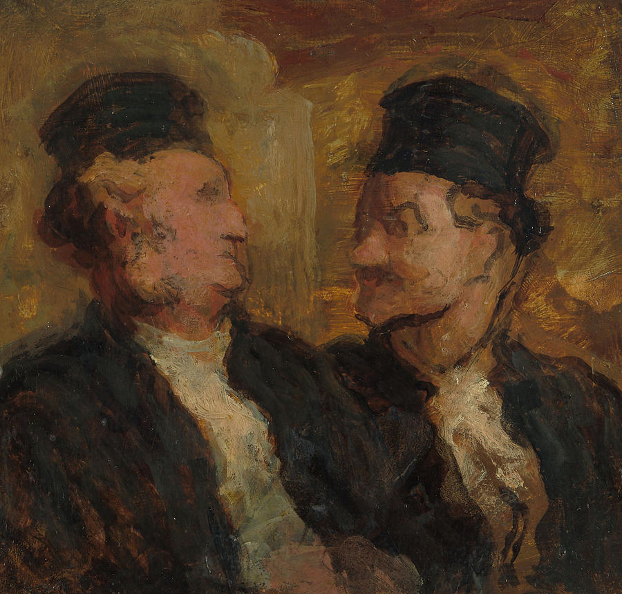 Two Lawyers Painting by Honore Victorin Daumier