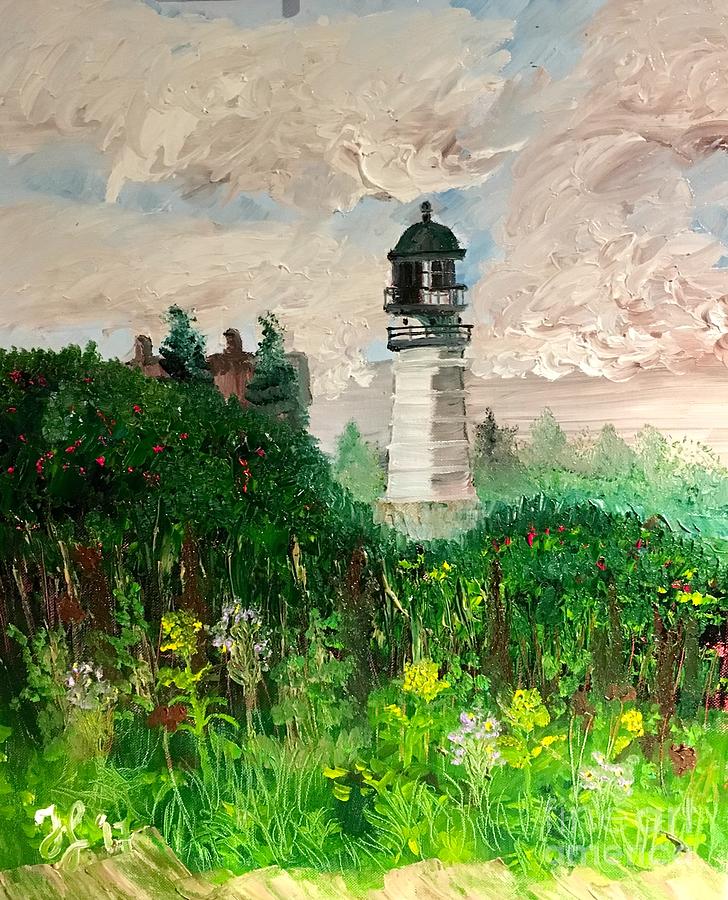 Two Lights State Park Painting by Francois Lamothe