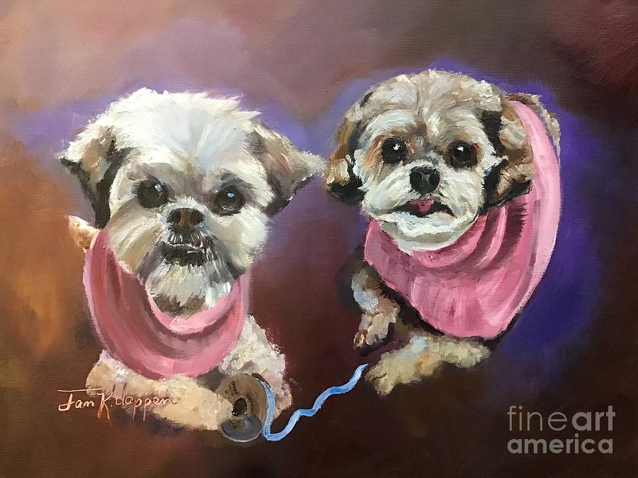 Two Little Dogs Painting by Jan Dappen