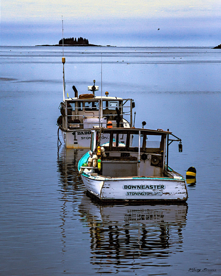 Two Lobster Boats At Mooring Photograph by Marty Saccone