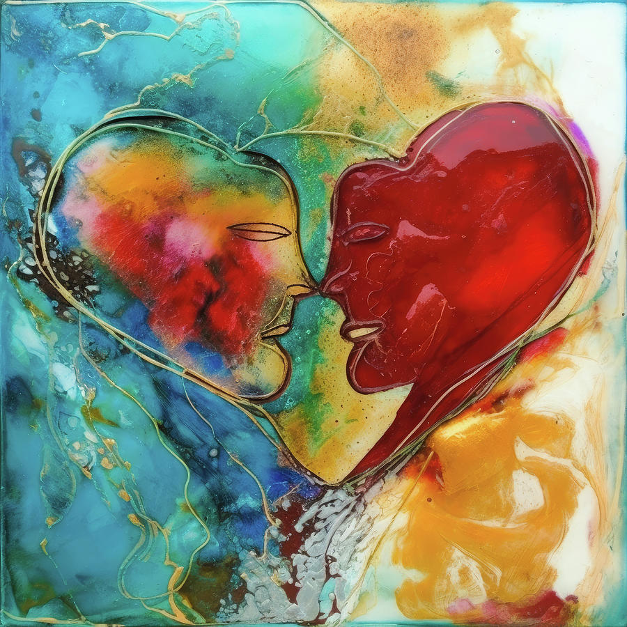 Two Lovers 15 Heart Shape Digital Art by Matthias Hauser