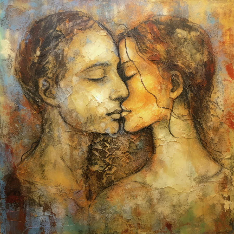 Two Lovers 20 Gold and Brown Digital Art by Matthias Hauser