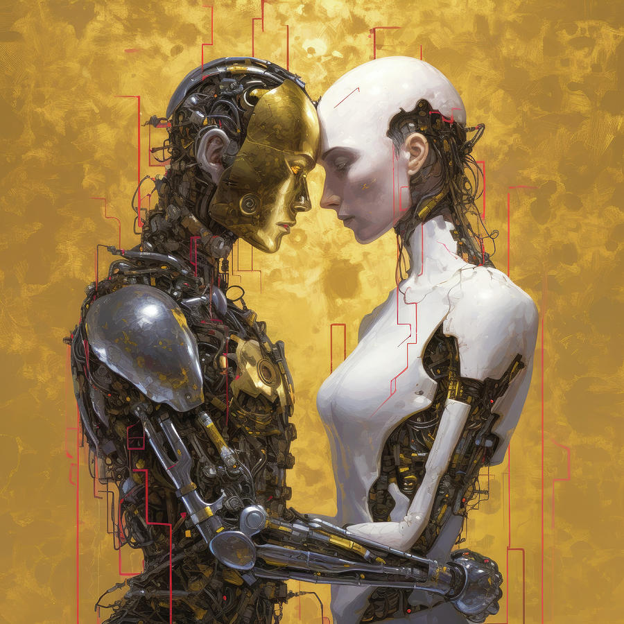 Two Lovers 24 Robot Love Digital Art by Matthias Hauser