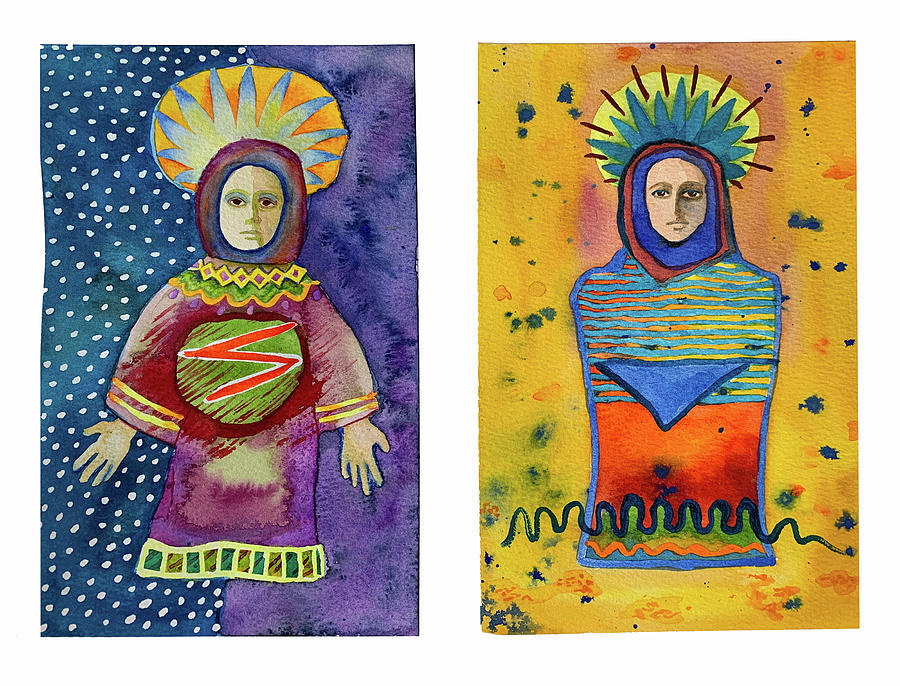 Two Madonnas Painting by Lorena Cassady