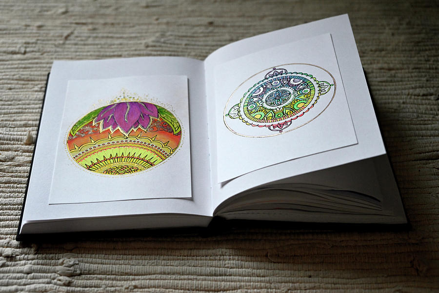 Two Mandala Drawings In A Journal Photograph