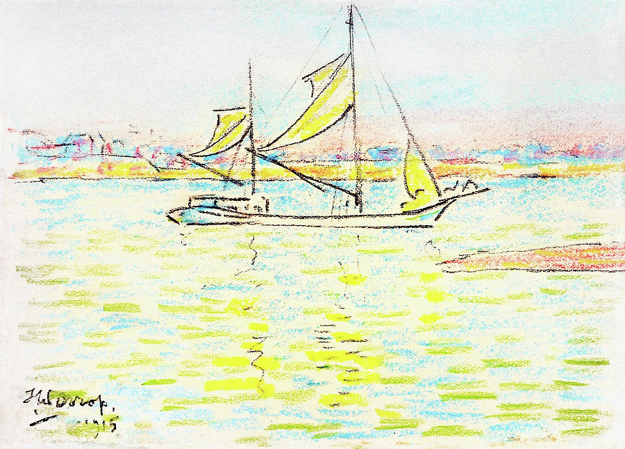 Impressionism Painting - Two master on the Zeeland waters - Digital Remastered Edition by Jan Toorop