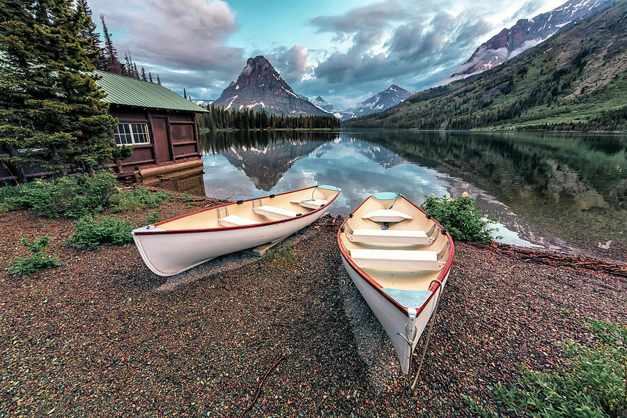 Glacier National Park Photograph - Two Medicine Lake by Mango Art