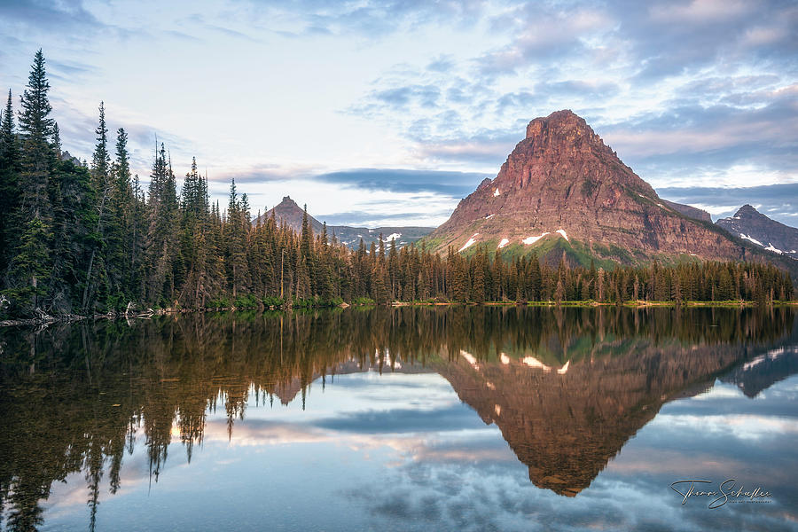 Two Medicine Lake Sunrise -  Glacier National Park Photograph by Photos by Thom