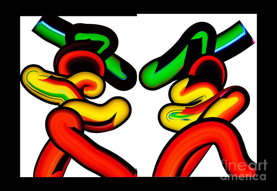 Two Men Dancing Digital Art by Scott S Baker