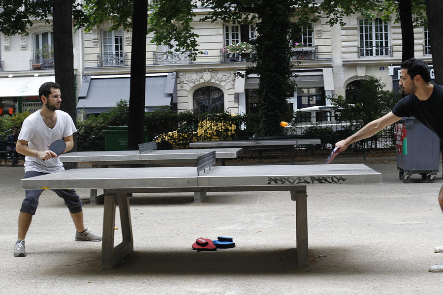 Two Men Play Ping Pong in Paris Park Photograph by Photo by Doug Oakley