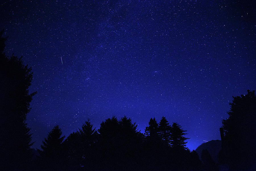 Two meteors passing by Photograph by Kunal Mehra