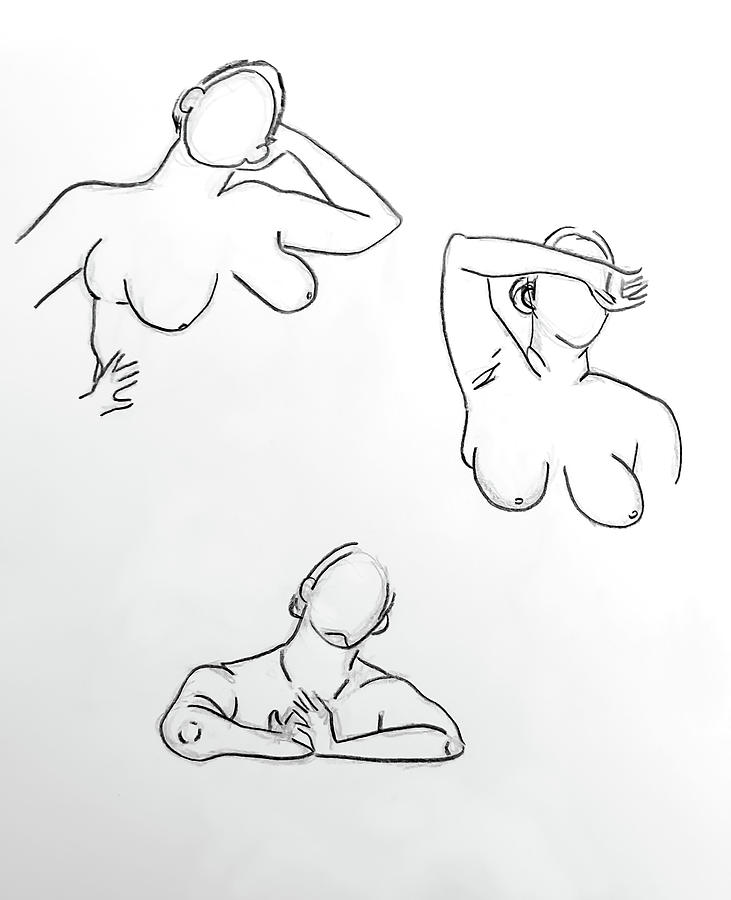 Two Minute Figure Drawings Drawing by Jean Haynes