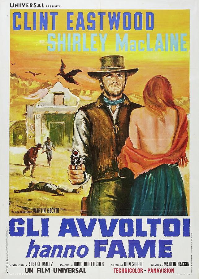 Clint Eastwood Mixed Media - Two Mules for Sister Sara, 1970 by Movie World Posters