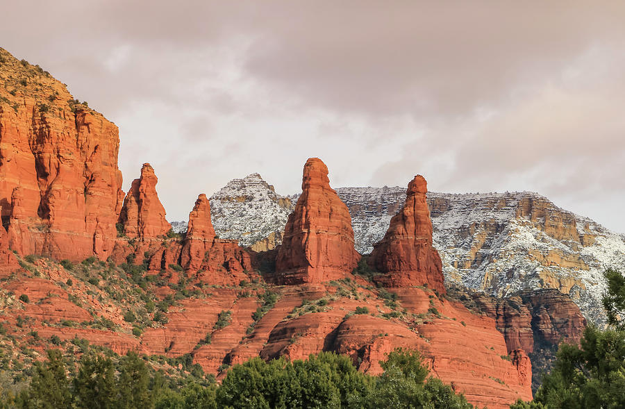 Two Nuns in the Snow, Sedona Photograph by Dawn Richards